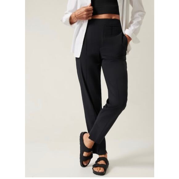 Athleta Brooklyn Black Ankle Pant Size 12 Mid Rise Straight Slim Crop Fit NWT - Picture 8 of 8